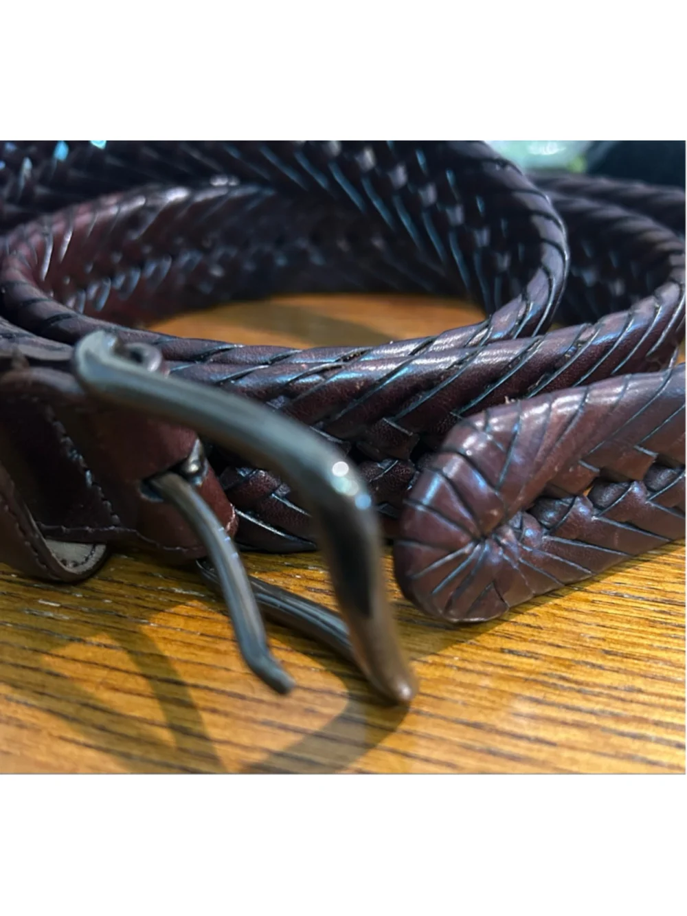Men's Orvis Braided Leather Belt Brown waist 46